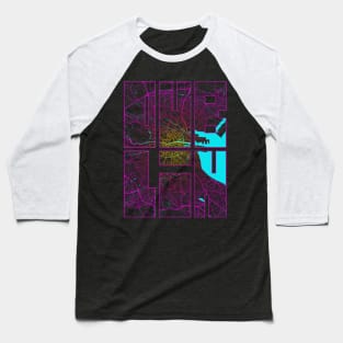 Dublin, Ireland City Map Typography - Neon Baseball T-Shirt